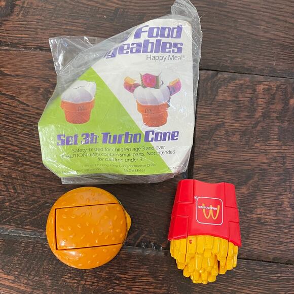 McDonalds Food Changeables Vintage 1980s Transformer Toys Ice Cream Fries Burger - Picture 1 of 3